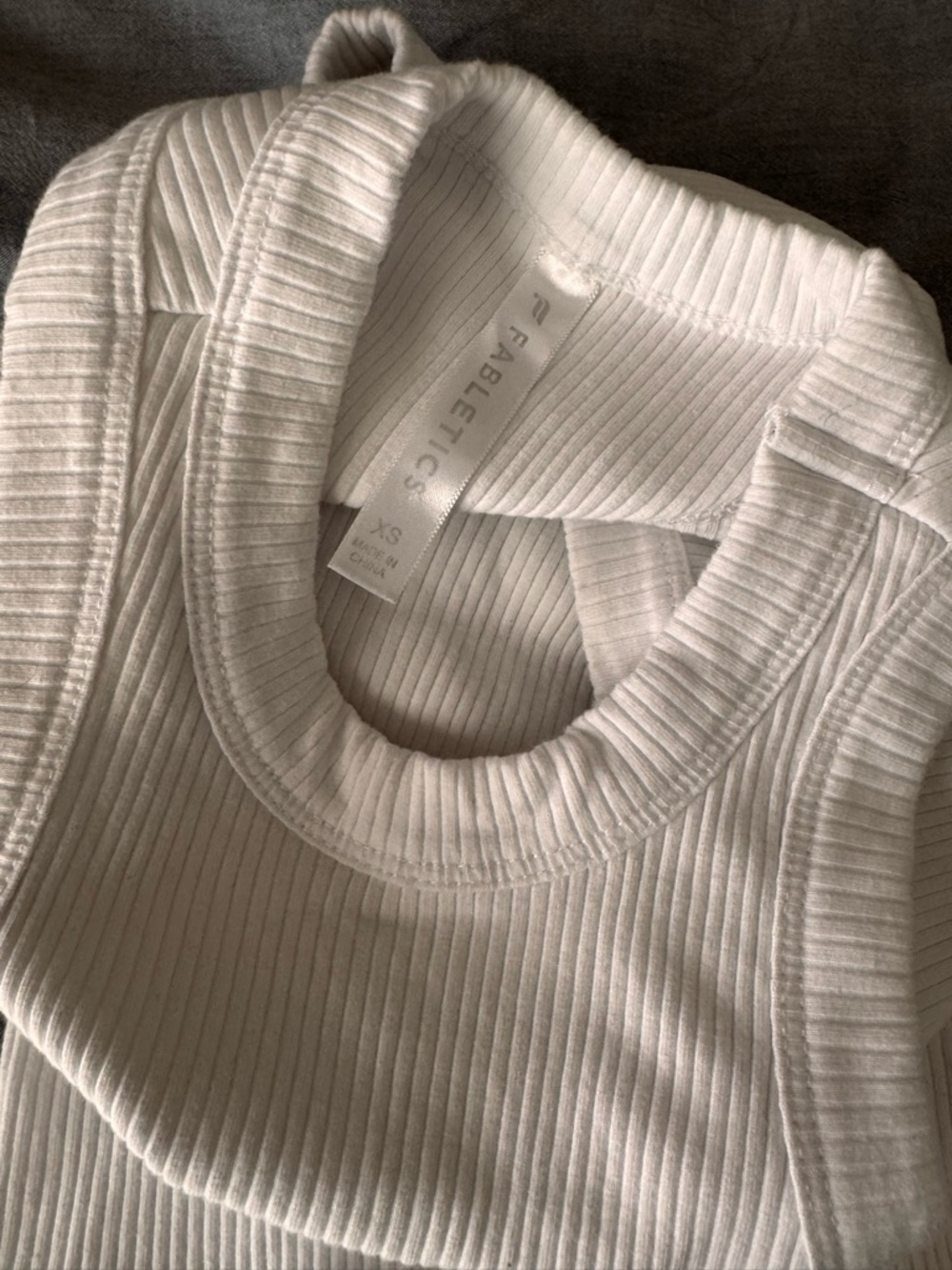 Fabletics White Ribbed High-Neck Racerback Tank - XS - Picture 4 of 4